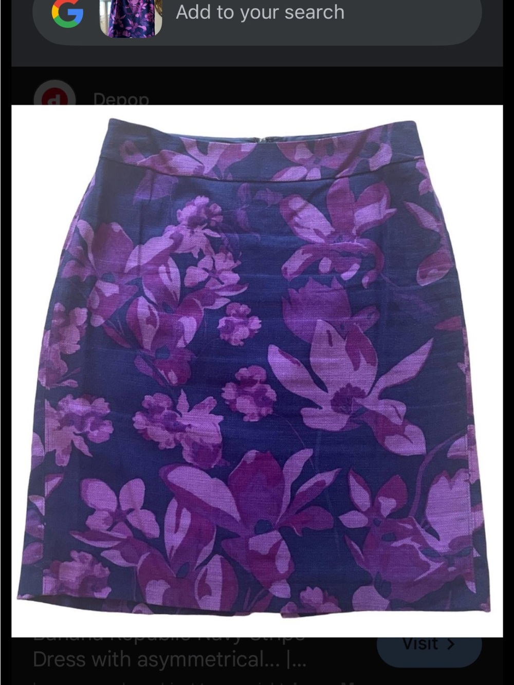 Banana Republic Purple Floral Pencil Skirt